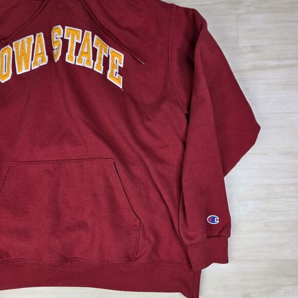 Vintage Champion Iowa‎ State University Sweatshirt Red Hoodie Spellout Size XL - Picture 6 of 9